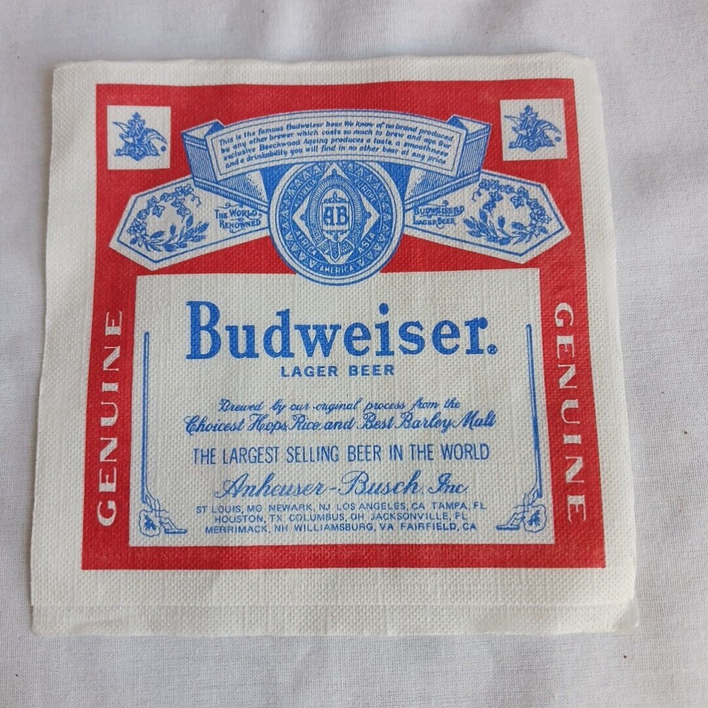 Vintage Budweiser 66 Beechwood Aged Cocktail Napkins